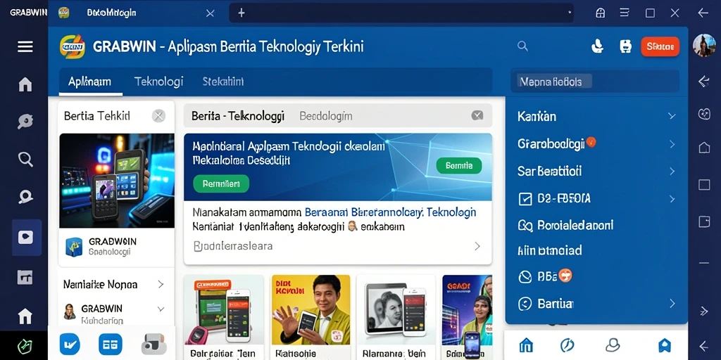 Antarmuka utama GRABWIN yang menarik dan informatif.