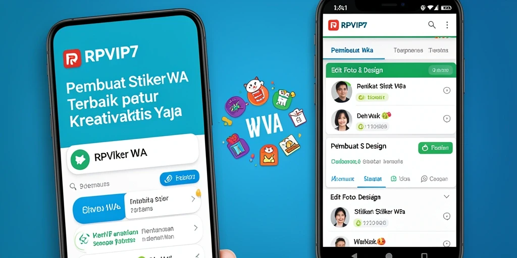 Antarmuka pengguna RPVIP7 untuk membuat stiker WA yang interaktif.