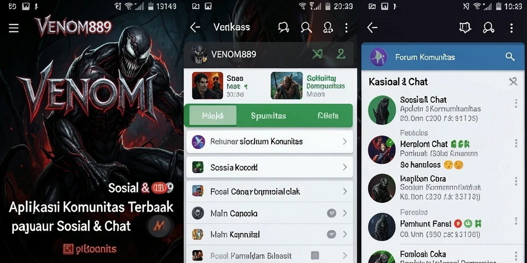 Tampilan antarmuka Forum Komunitas VENOM889 yang menarik dan interaktif.